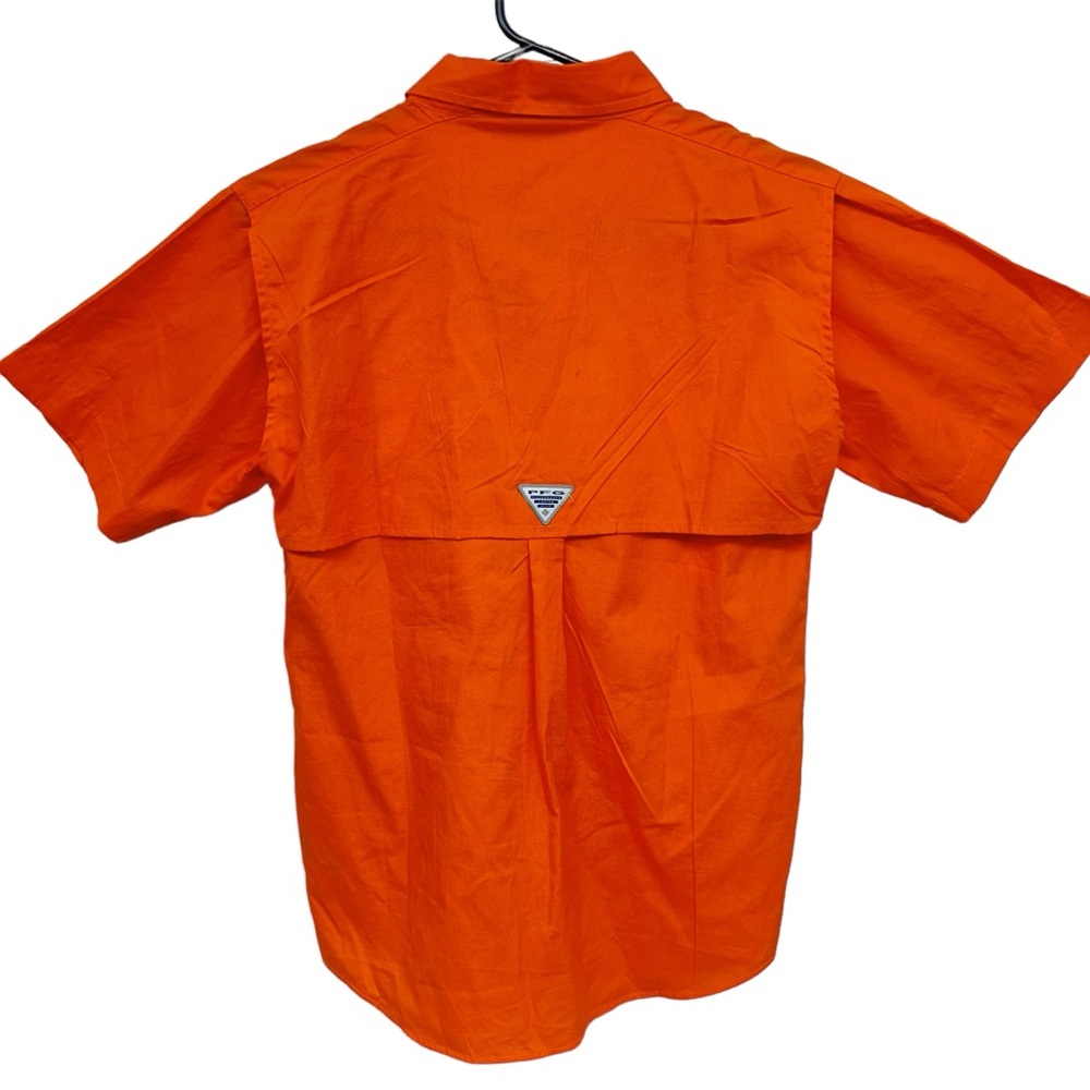 Boys Columbia PFG Fishing Shirt Button Down Orange Clemson Tiger Univers… - Picture 2 of 13